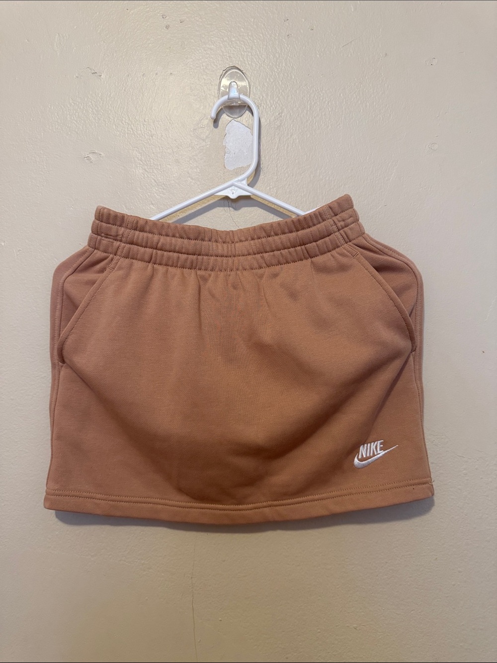 Nike Girls' Tan Brown Athletic Skort with White Swoosh